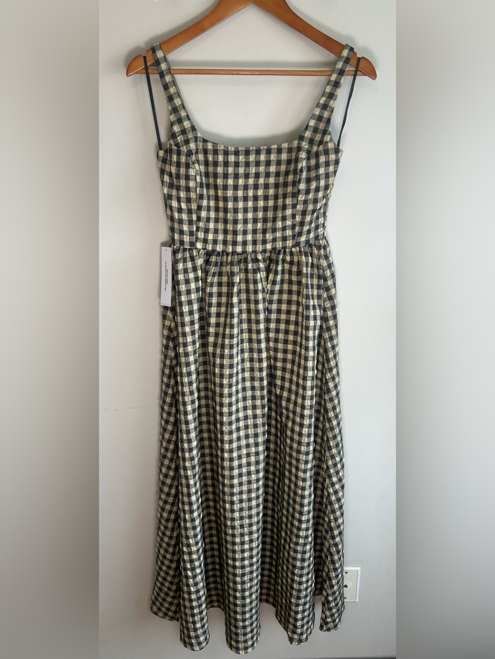 Princess Polly Caramel Check Maxi Dress Black / Cream Size US 4 Petite NWT 🏷️